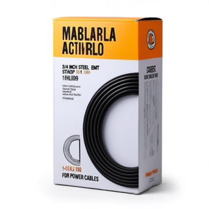 Sangle en acier EMT de 3/4 pouce à 1 trou, boîte de 100 pour câbles électriques - Product Image 2