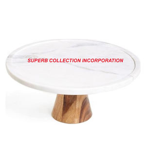 Soporte de pastel de mármol blanco hecho a mano en gran oferta - Product Image 1