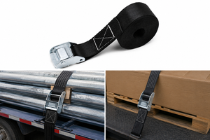 Sangle d'arrimage robuste en polyester de 50 mm, 800 kg, avec boucle à came, sans crochet, pour camion, remorque, marchandises lourdes, fabricant OEM - Product Image 2