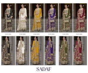 Belle tenue occasionnelle de style moderne lourd Chinon Salwar Suit & Dupatta avec broderie et séquence et miroir à vendre - Product Image 3