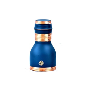 <b>Hot</b> Selling Customized Pure Copper Bedside Carafe <b>Flask</b> Hammered Design Tumbler Lid Stainless Steel Ayurveda Health Tumblers - Product Image 6