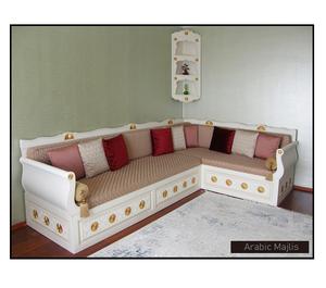 Design d'intérieur Majlis arabe, design classique moderne, ensemble élégant pour salon, sièges d'angle luxueux, design gain de place - Product Image 1