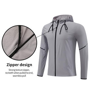 High Quality Wholesale Low MOQ <b>Jacket</b> Zipper Pocket <b>Reflective</b> Gym Fitness Lightweight Breathable <b>Jacket</b> for <b>Men</b> - Product Image 2