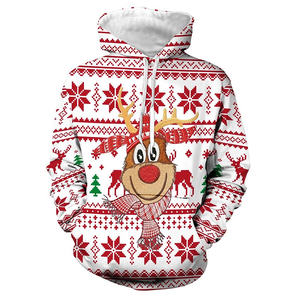 Men's Custom Christmas Hoodies Wholesale Fashion Thermal Slim Fit Crewneck Sweatshirt New Design Hooded for Winter - Product Image 2