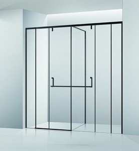 Cabina de ducha de vidrio templado en forma de T de lujo para Baño de hotel y hogar - Product Image 1