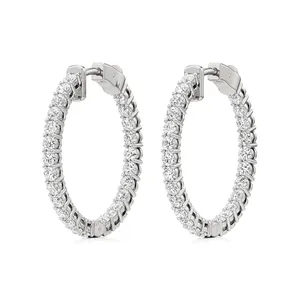 Boucles d'oreilles créoles Radiance Inside-Outside Diamond - Product Image 2