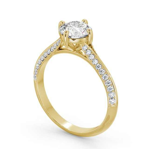 Anillo de Compromiso de Diamante Cultivado en Laboratorio con Corte Brillante Redondo de 1.50CTW en Oro de 14K, Anillo de Propuesta Único y Eterno para Mujer - Product Image 2