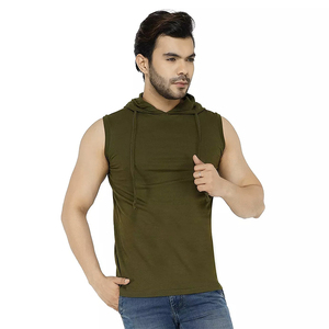 Logotipo personalizado hombres gimnasio Fitness músculo liso en blanco sin mangas Slim Fit sudaderas con capucha gimnasio Hombre Ropa Deportiva camisetas sin mangas - Product Image 6