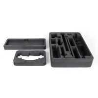 Boîte à outils en mousse EVA personnalisée noire découpée Plateau antistatique pour emballage Matériau de protection et de rembourrage Boîte à outils CNC en mousse