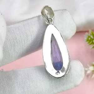 สร้อยคอจี้ iolite เงินสเตอร์ลิงทำด้วยมือเครื่องประดับอัญมณี Boho ของขวัญที่สง่างามสำหรับเธอ - Product Image 5