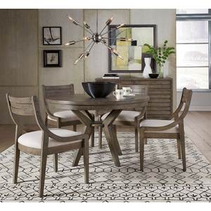 ชุดโต๊ะรับประทานอาหารไม้จริง Rogers Greystone ดีไซน์ทรงกลมแบบมินิมอลสำหรับเฟอร์นิเจอร์บ้าน - Product Image 2