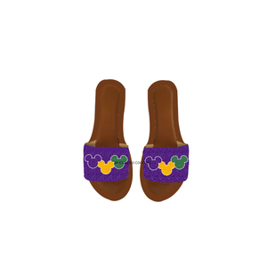 Sandales ouvertes pour femmes, de haute qualité, ornées de perles, brodées, pour le Mardi Gras, avec semelle extérieure en cuir écologique, couleurs et tailles personnalisables, vente en gros - Product Image 2