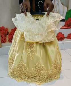 Lehenga choli เสื้อผ้าลายปักสำหรับเด็กเสื้อผ้าพื้นเมืองลายลูกไม้ - Product Image 4