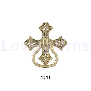 ที่จับไม้โลงศพทองเหลืองพร้อมกระจกขัดเงา - Product Image 1