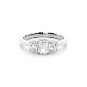 Disfrute de la trilogía de diamantes cultivados en laboratorio de 0,70 quilates para novias, joyería de boda con ajuste de puntas - Product Image 2