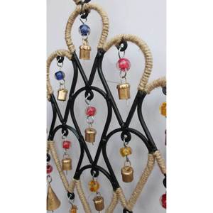 Recycled Iron Teardrop Wall Hanging Suncatcher Bohemian Style Indian Metal Crafts Glass Moon Shape Home Decoration for Christmas - Product Image 4