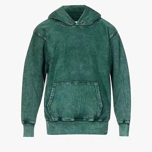 Sudadera con capucha extragrande personalizada de algodón 100% para hombre, Sudadera con capucha vintage desgastada con lavado ácido para hombre, Sudadera con capucha desteñida al sol para hombre - Product Image 1
