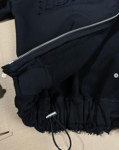 Custom Pink Winter Solid Distressed <b>Zip</b> Hoodie Women's 2-Piece Workout Joggers Sets <b>with</b> Pants and <b>Shorts</b> - Product Image 4