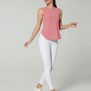 2025 Custom <b>Women's</b> Knitted Tank <b>Top</b> Plain Color Ladies Gym Sport <b>Vest</b> Fitness Wear for <b>Women</b> Curved Hem Tank <b>Top</b> - Product Image 5