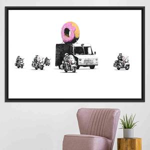 Dale un toque especial a tu espacio con un lienzo impreso con grafiti, lienzo con marco NEGRO - Product Image 1