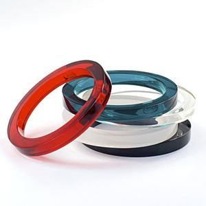 Bijoux COLORÉS Résine Acrylique Bracelet Bracelet Exagéré Éblouissant Multicolore Large Irrégulier Carré Acrylique Bracelets Femmes - Product Image 5