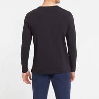 T-shirt pour homme à manches longues, coupe ample, col rond, style hip-hop, tissu coton/bambou, séchage rapide, respirant, impression numérique, teinture unie