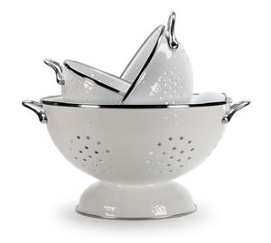 Strong stainless steel mesh <b>metal</b> <b>colander</b> for rinsing vegetables fruits grains pasta noodles cooking preparation - Product Image 1