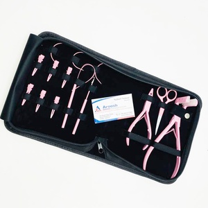 Kit pinze pinze per capelli con punta Nano in acciaio inossidabile tinte a doppia trama pinze a forbice che tirano macchina diritta - Product Image 1