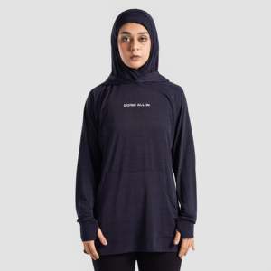 Aura Shield Navy Oversized <b>Top</b> Modest Sportswear - Product Image 2