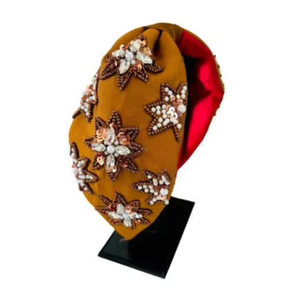 Serre-tête floral perlé fait main de qualité export, finition premium, accessoire capillaire en tissu brodé, vente en gros 2026 - Product Image 1