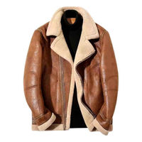 Veste pour homme en peau de mouton, qualité supérieure, vestes bomber B-3 pour homme en cuir de mouton véritable, veste en peau de mouton pour homme