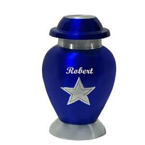 Mini urne étoile du Texas, option de charme d'amour, urne souvenir, mini urne commémorative, urne funéraire personnalisée en aluminium pour les corps humains - Product Image 4