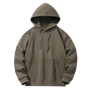 Sudadera con capucha de gran tamaño verde Premium, suéter de lana pesada Unisex, sudadera lisa, ropa de calle, Top informal holgado con capucha cálida para invierno - Product Image 1
