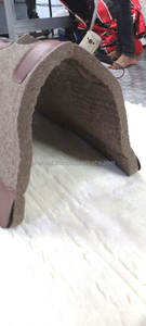 เบาะอานม้าทำจากขนสัตว์หนา1 "ทำจากหนังแท้สีน้ำตาลโลโก้ตามสั่งผู้ผลิตอินเดียตะวันตก - Product Image 2