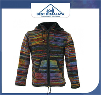 Veste bomber d'hiver en laine mérinos tricotée à la main, col montant, fabriquée au Népal, écologique, style vintage, meilleur prix, vente flash