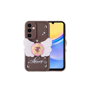 Coque en silicone marron foncé personnalisée pour Samsung Galaxy A15, en silicone souple anti-traces de doigts, avec protection de l'appareil photo - Product Image 1