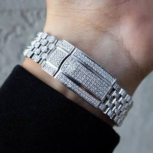 Nouvelle arrivée, montre de luxe en moissanite taillée en diamant, chiffres verts, glacée, haute qualité, bijoux hip-hop, cuir, résistante à l'eau, analogique - Product Image 4