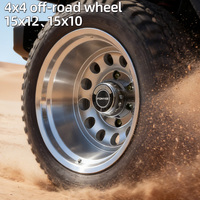 Fonyee Jantes Tout-Terrain 4x4 15 Pouces 15x12 ET -72 6x139.7 à Déport Profond Concave 6 Trous en Alliage pour Voitures Larges Roues Automoto Jantes