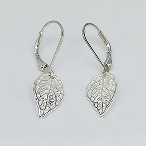 925 argent Sterling feuille boucle d'oreille à la main Nature inspiré charme Leaverback goutte balancent bijoux cadeau pour elle prix de gros - Product Image 3