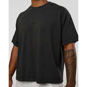 T-shirt Oversize en Coton Épais Noir Délavé 240 GSM Respirant avec Impression Sérigraphique - Product Image 6