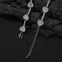 Collar de tenis con forma de corazón y circonita cúbica brillante, cadena de latón para mujer, joyería elegante al por mayor