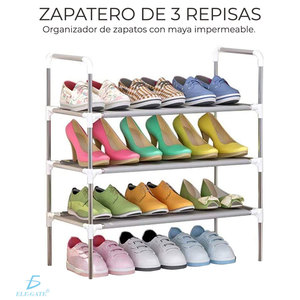 Scaffale Portascarpe a 3 Ripiani Facile da Montare, Adatto per Soggiorno, in Acciaio Inossidabile, Pieghevole, Design Funzionale - Product Image 5