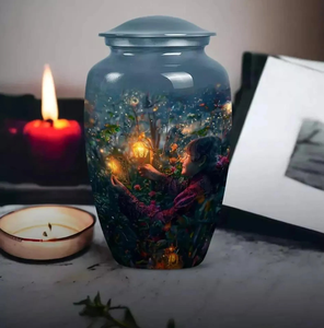 โกศอลูมิเนียมเคลือบเงาที่ระลึกทำด้วยมือโกศเคลือบเงาด้วยตัวเลือกขนาดใหญ่ (10.5 ") และของที่ระลึก (3") - Product Image 6