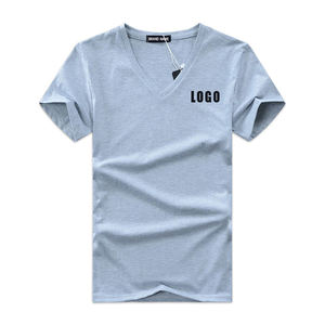 Camisetas informales de manga corta con cuello en V para hombre de alta calidad, 100% algodón, Material sostenible de secado rápido - Product Image 2