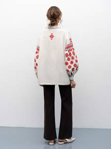 Ropa de oficina para mujer, blusas ucranianas informales, manga larga, popelina de algodón, Top corto tejido para primavera y verano - Product Image 4