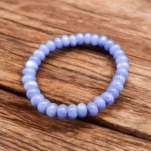 Tanzanite Quartz Gemstone Bracelet 8mm Perles Naturelles Stretch Élastique Bijoux Faits À La Main pour Femmes Hommes Tendance Design Mondial - Product Image 2