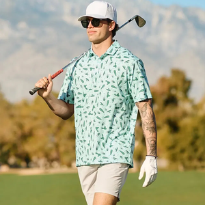 VN Manufacturer Customized Golf Polo T-Shirt Collared Short Sleeve Button Logo Sublimation Printing Pattern <b>Stretchy</b> Breathable - Product Image 5