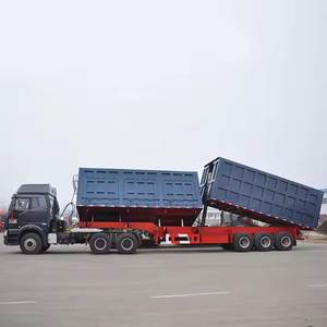 Remorque de camion à benne basculante arrière en fer pour semi-camions Conception de basculement pour le transport de minéraux de sable de pierre - Product Image 5