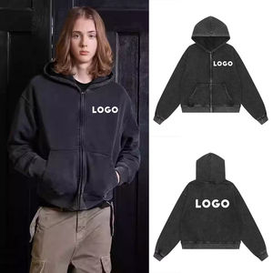 Sudadera con capucha y cremallera para hombre, modelo regular, unisex, 280 g/m², 100 % algodón lavado, de secado rápido, novedad invierno 2026 - Product Image 1