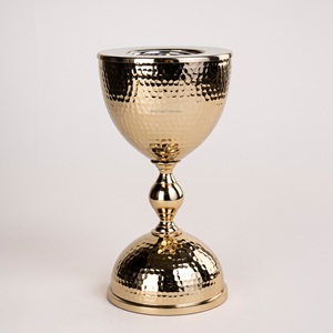 Porte-encens martelé en métal doré chic Oud Mabkhara Ramadan décoration brûleur Bakhoor classique pour parfum d'intérieur - Product Image 2